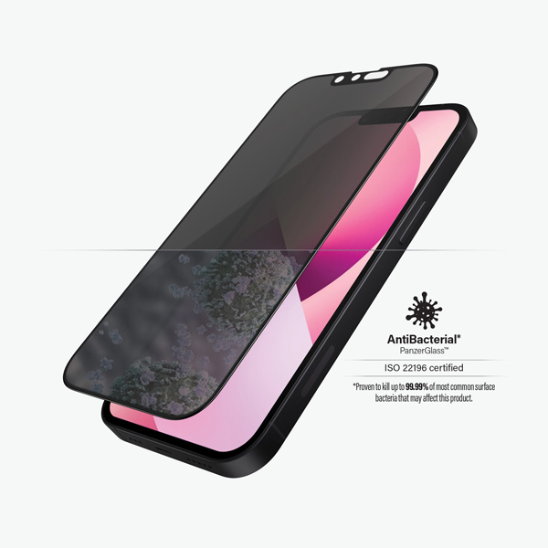 Ochranné temperované sklo PanzerGlass Case Friendly AB s privátnym filtrom pre Apple iPhone 13 Mini, čierne