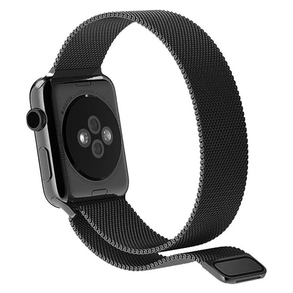 Swissten Milanese Loop remienok pre Apple Watch 42-44, čierny