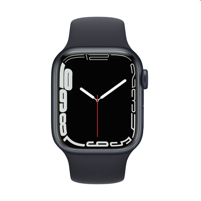 Apple Watch Series 7 GPS, 41mm polnočná , hliníkové puzdro so športovým remienkom polnočná - štandardná veľkosť