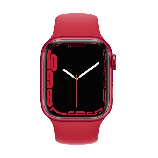 Apple Watch Series 7 GPS, 41mm (PRODUCT)červená , hliníkové puzdro so športovým remienkom (PRODUCT) červená - štandardná veľkosť