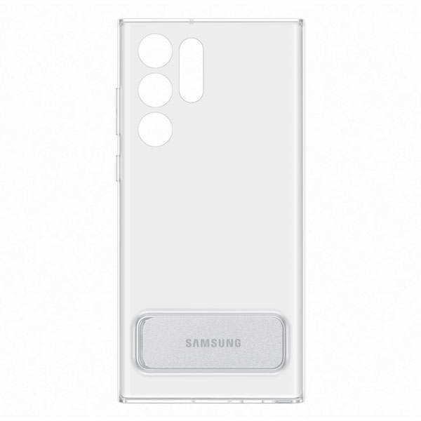 Puzdro Clear Standing Cover pre Samsung Galaxy S22 Ultra, transparent