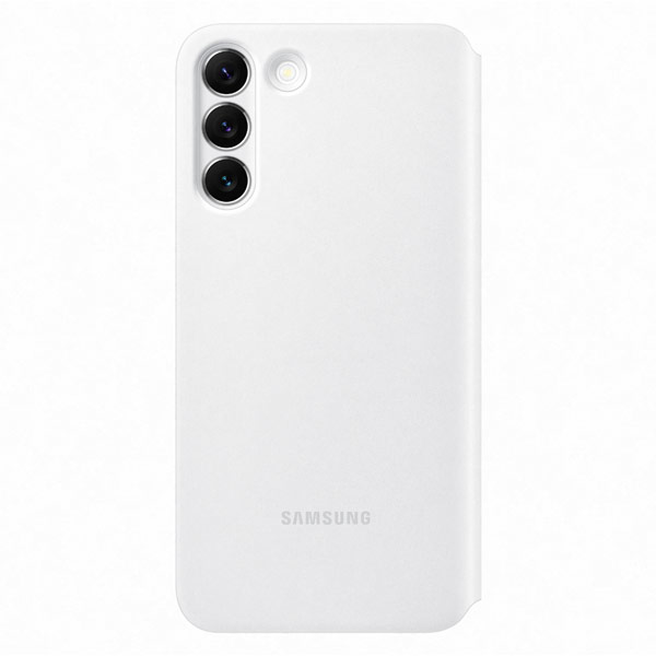 Knižkové puzdro Clear View pre Samsung Galaxy S22 Plus, biela
