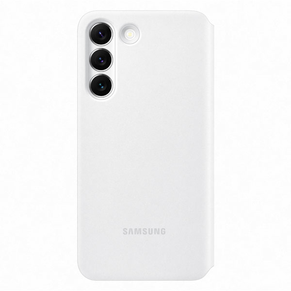 Knižkové puzdro Clear View pre Samsung Galaxy S22, biela