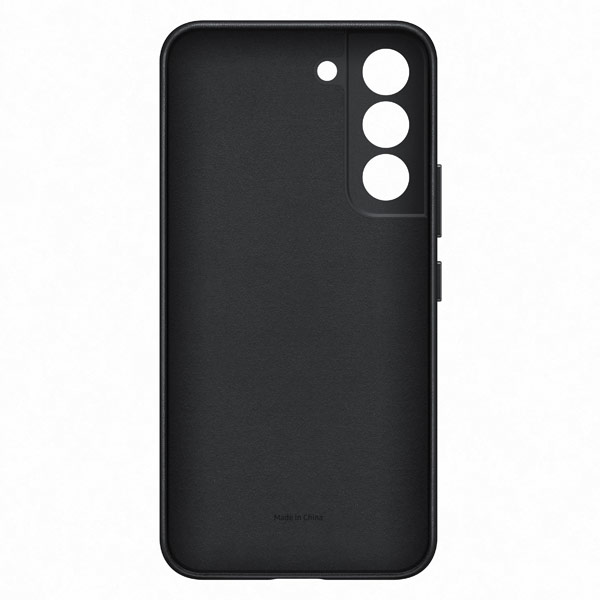 Zadný kryt Leather Cover pre Samsung Galaxy S22, čierna