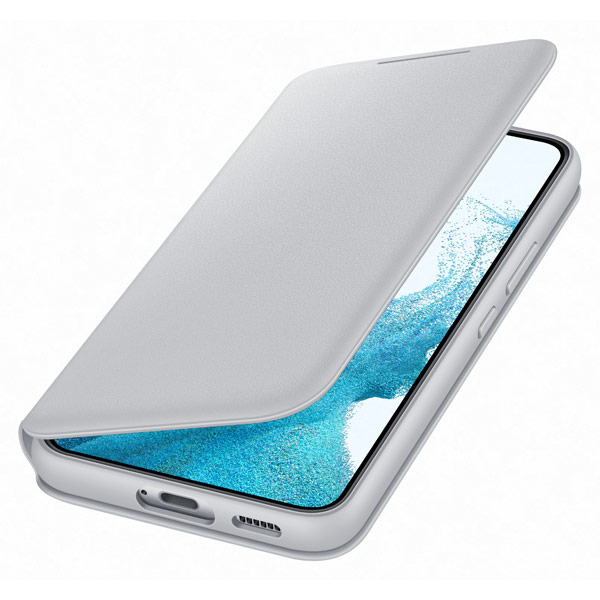 Knižkové puzdro LED View Cover pre Samsung Galaxy S22, svetlo-sivá