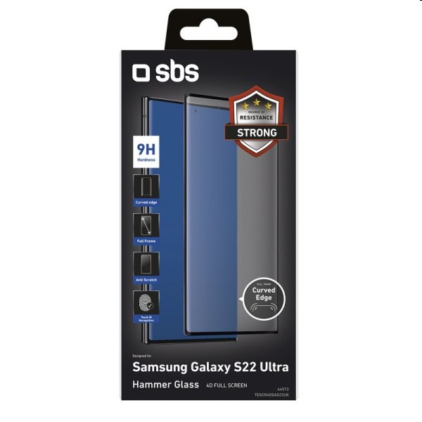 SBS tvrdené sklo 4D Full Glass pre Samsung Galaxy S22 Ultra, black