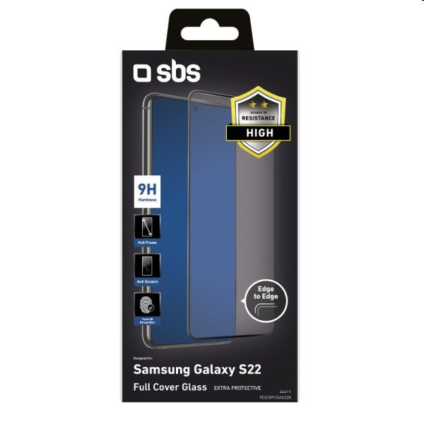 Tvrdené sklo SBS Full Cover pre Samsung Galaxy S23/S22, čierne