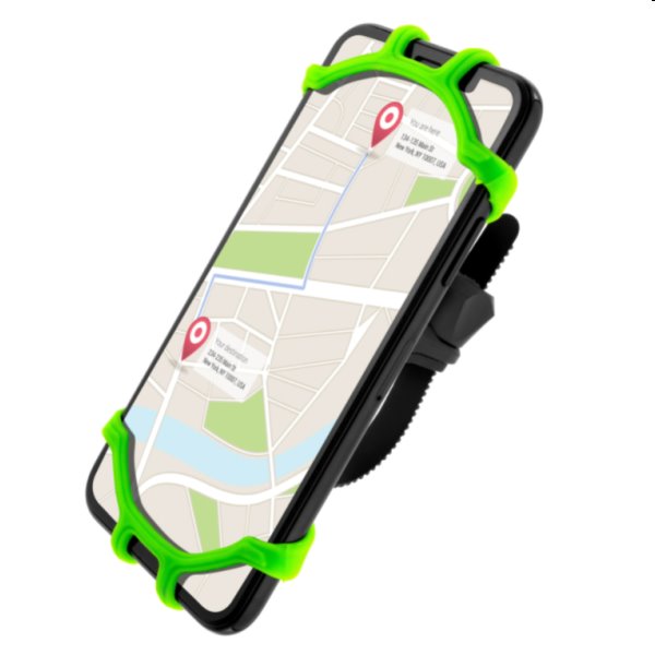 FIXED Bikee Silikónový držiak mobilného telefónu na bicykel, zelený