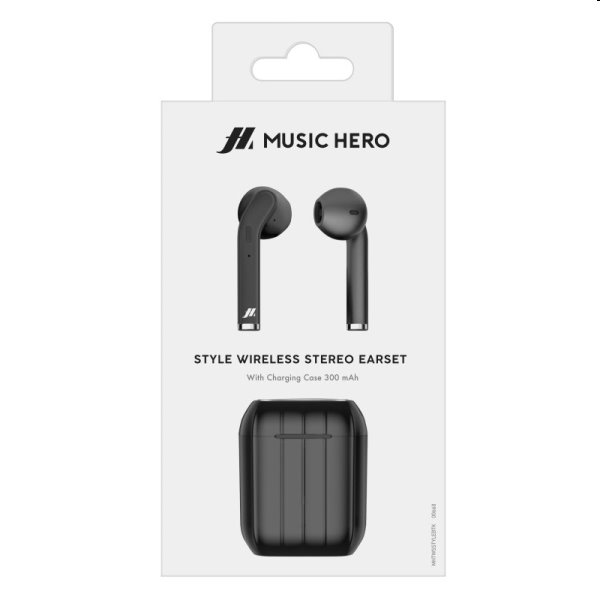 Music Hero TWS twin earphones, čierne
