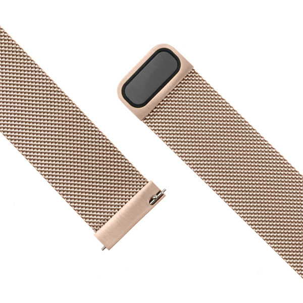 FIXED Mesh Nerezový remienok pre Smart Watch 20 mm, zlato-ružový