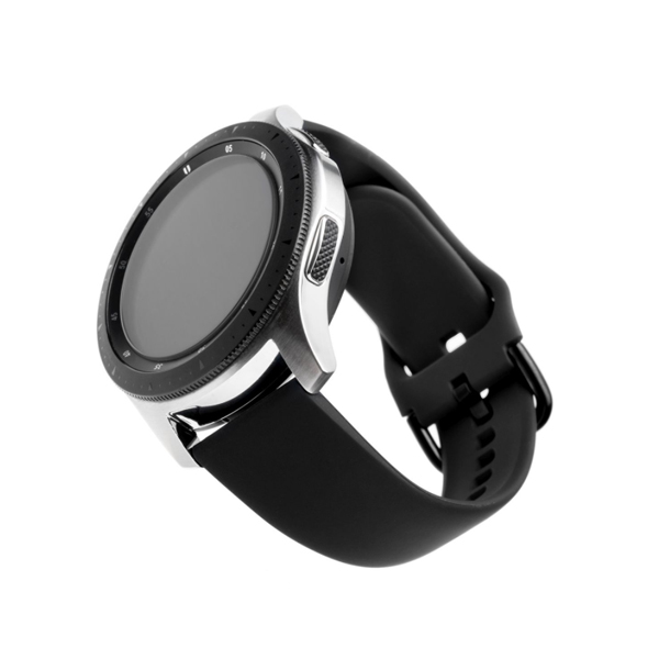 FIXED Silikónový remienok so šírkou 20 mm pre inteligentné hodinky, čierna