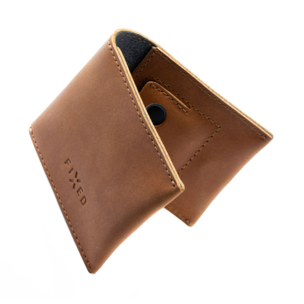 FIXED Smile Kožená peňaženka s inteligentným lokátorom, hnedá