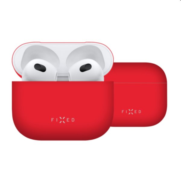FIXED Silky Silikónové puzdro pre Apple AirPods 3, červené