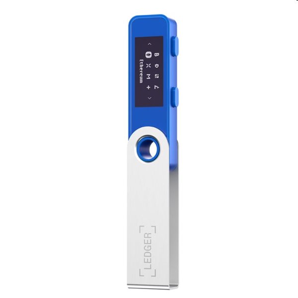 Ledger Nano S Plus hardvérová peňaženka na kryptomeny, modrá