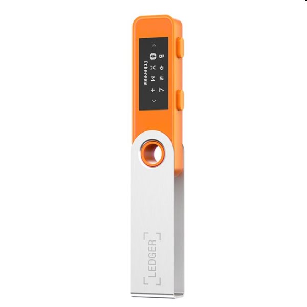 Ledger Nano S Plus hardvérová peňaženka na kryptomeny, oranžová