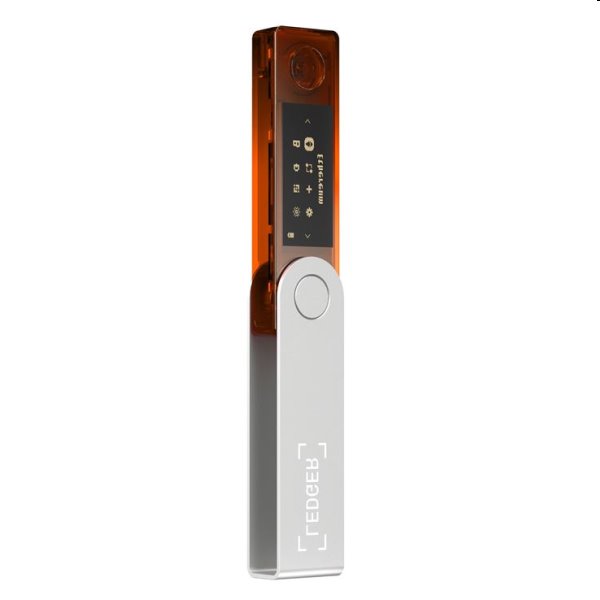 Ledger Nano X hardvérová peňaženka na kryptomeny, oranžová