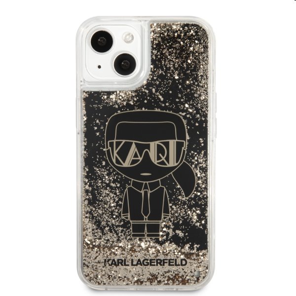 Puzdro Karl Lagerfeld Liquid Glitter Gatsby Case pre Apple iPhone 13 mini, čierne
