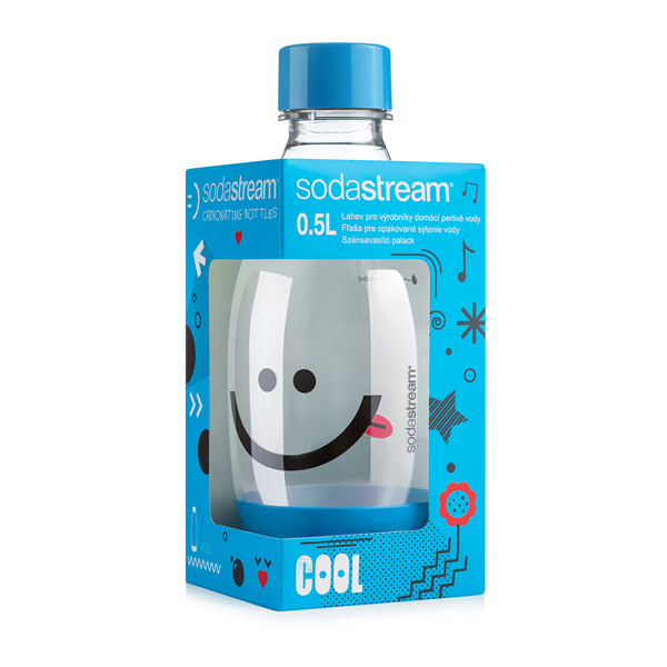 SodaStream Fľaša detská 0.5l smajlík modrá