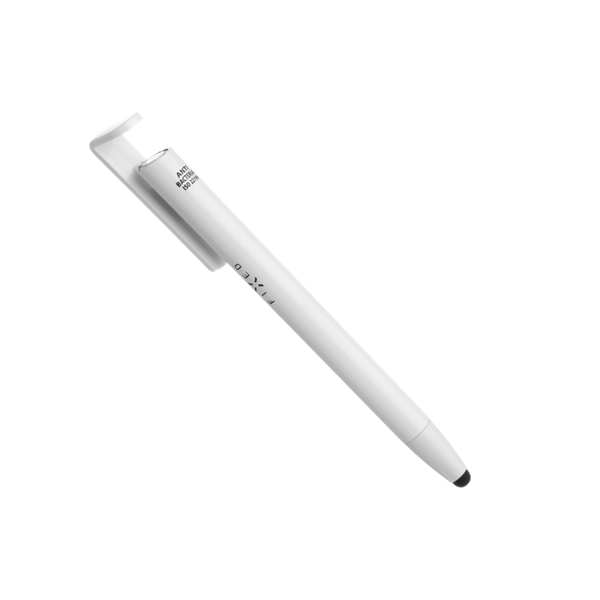 FIXED dotykové pero 3 v 1 so stylusom a stojanom, biele