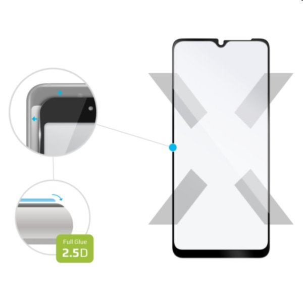 FIXED Full-Cover ochranné sklo pre Motorola Moto E32, čierna