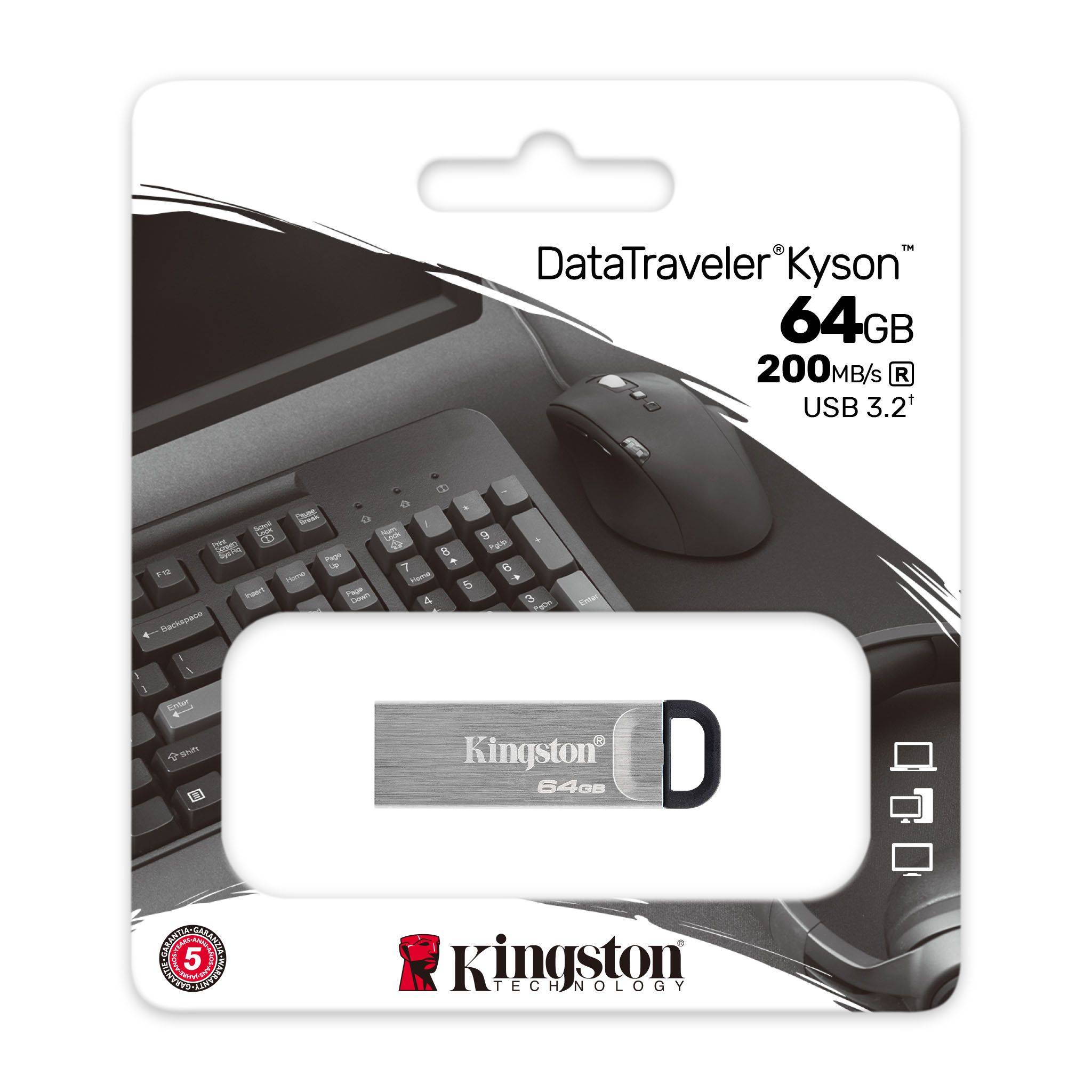 USB kľúč Kingston DataTraveler Kyson, 64GB, USB 3.2 (gen 1)