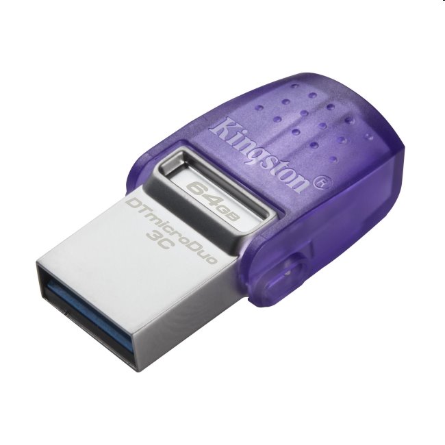 USB kľúč Kingston DataTraveler MicroDuo 3C, 64 GB, USB 3.2 (gen 1) s USB-C konektorom