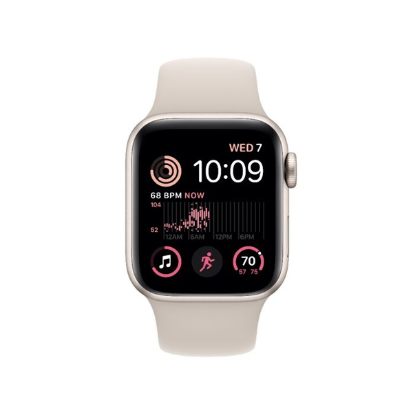 Apple Watch SE GPS 44mm hviezdna biela , hliníkové puzdro so športovým remienkom hviezdna biela