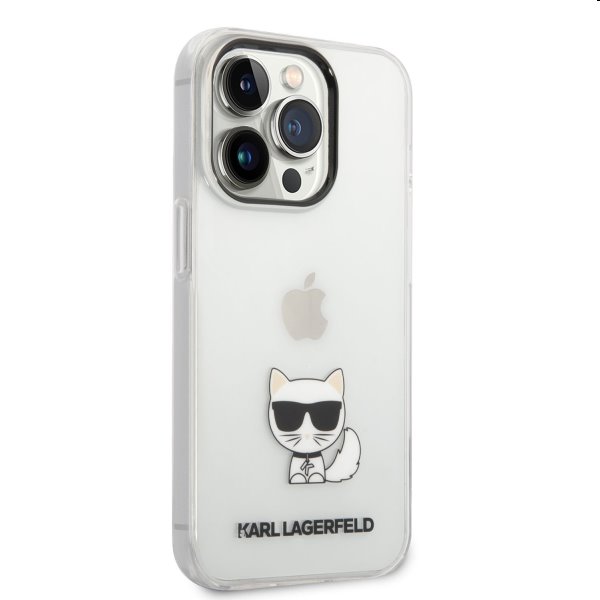 Puzdro Karl Lagerfeld Choupette Logo pre Apple iPhone 14 Pro Max, transparent