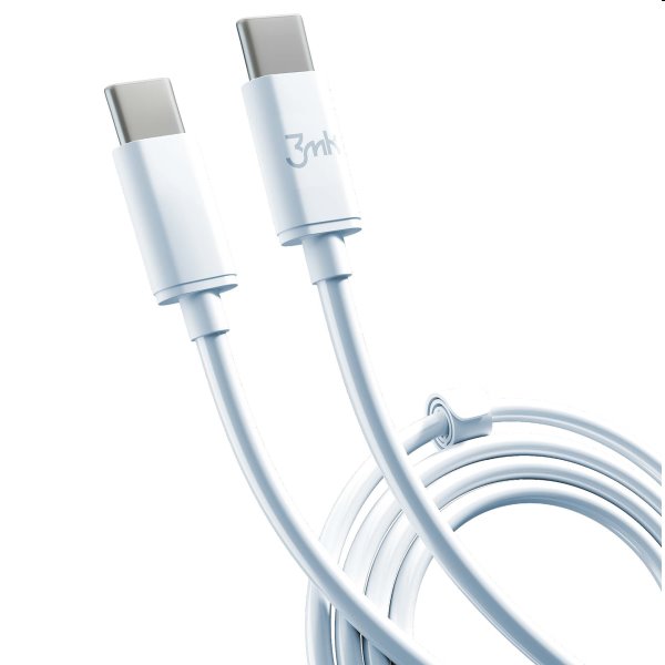 3mk Hyper Cable USB-C/USB-C 2m, 100W, biely