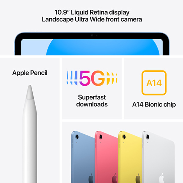 Apple iPad 10.9" (2022) Wi-Fi 256 GB, žltá