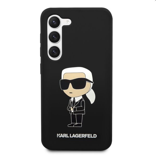 Zadný kryt Karl Lagerfeld Liquid Silicone Ikonik NFT pre Samsung Galaxy S23, čierna