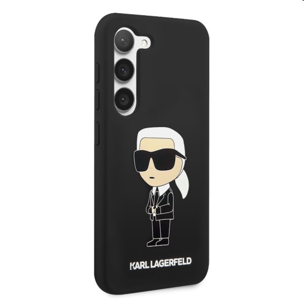Zadný kryt Karl Lagerfeld Liquid Silicone Ikonik NFT pre Samsung Galaxy S23, čierna