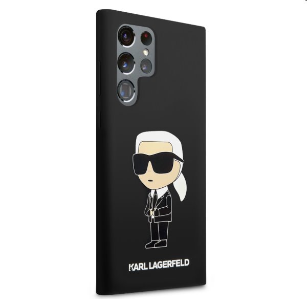 Zadný kryt Karl Lagerfeld Liquid Silicone Ikonik NFT pre Samsung Galaxy S23 Ultra, čierna