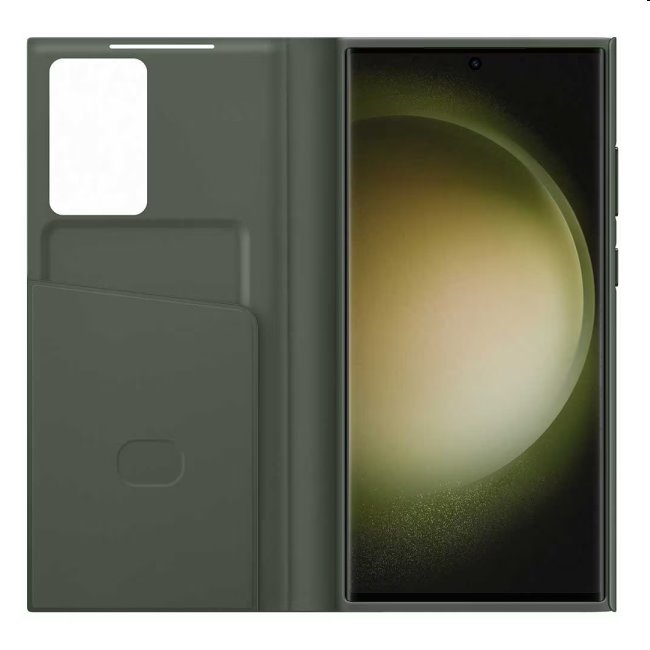 Puzdro Smart View Wallet pre Samsung Galaxy S23 Ultra, green