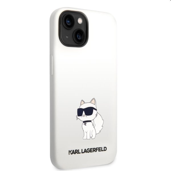 Zadný kryt Karl Lagerfeld Liquid Silicone Choupette NFT pre Apple iPhone 14 Plus, biela