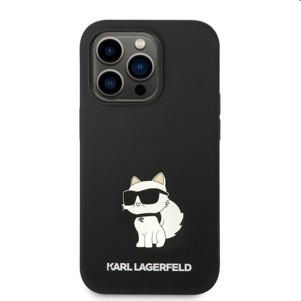 Zadný kryt Karl Lagerfeld Liquid Silicone Choupette NFT pre Apple iPhone 14 Pro, čierna