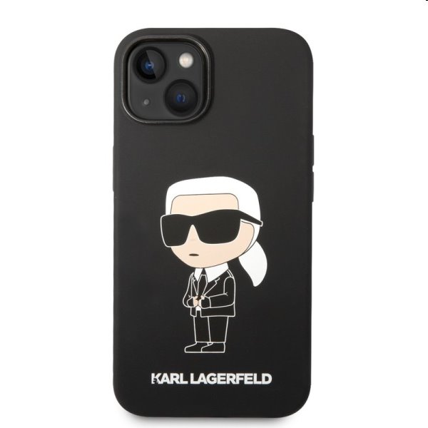 Zadný kryt Karl Lagerfeld Liquid Silicone Ikonik NFT pre Apple iPhone 14 Plus, čierna