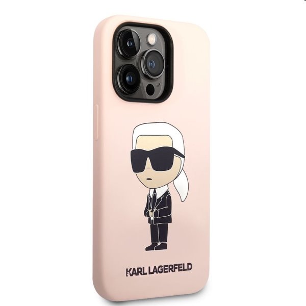Zadný kryt Karl Lagerfeld Liquid Silicone Ikonik NFT pre Apple iPhone 14 Pro Max, ružová