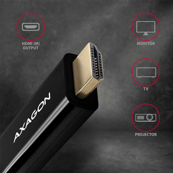 AXAGON RVD-HI14C2 DisplayPort > HDMI 1.4 redukcia kábel 1,8 m 4K/30 Hz
