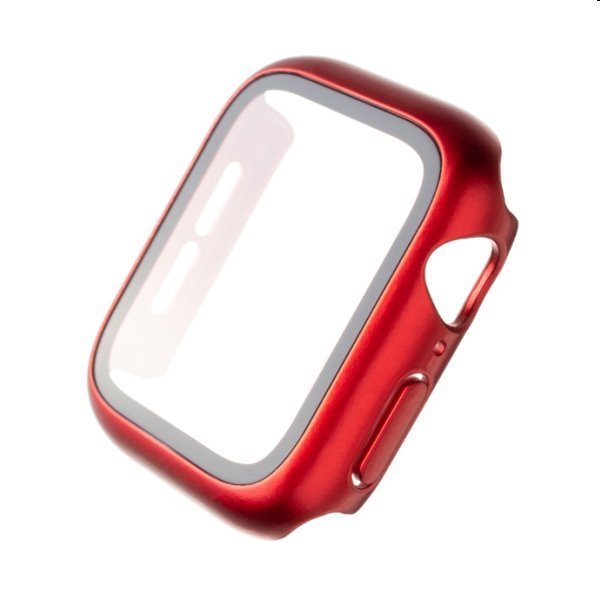 FIXED Pure Plus ochranné puzdro s temperovaným sklom pre Apple Watch 44 mm, červená