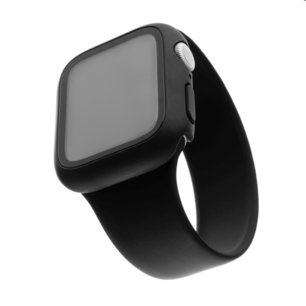FIXED Pure Plus ochranné puzdro s temperovaným sklom pre Apple Watch 44 mm, čierna