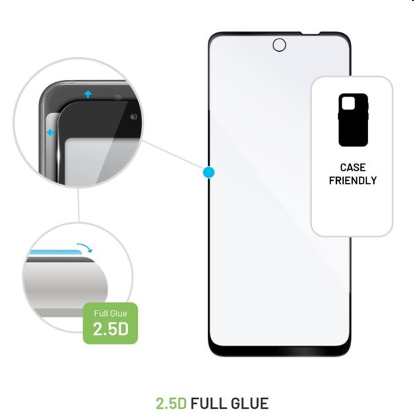 FIXED Full-Cover ochranné sklo pre Motorola Moto E32s, čierna