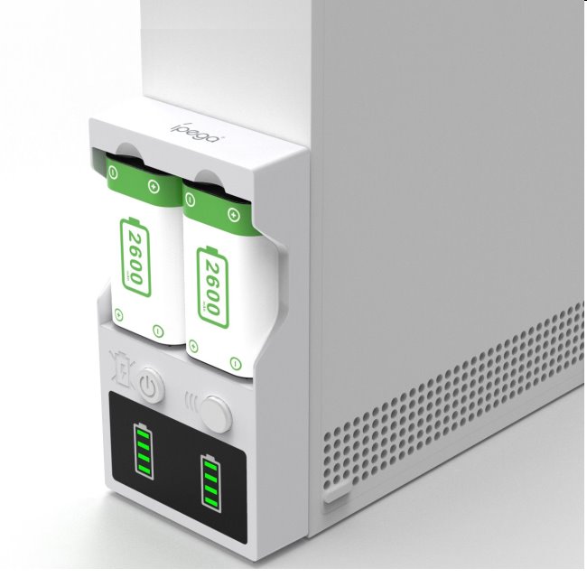 iPega nabíjačka batérií pre ovládač do Xbox Series X/S + 2ks batérií 2200mAh, white