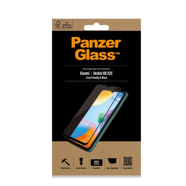 Ochranné temperované sklo PanzerGlass Case Friendly pre Xiaomi Redmi 10C, čierna