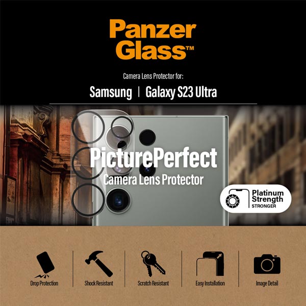 PanzerGlass ochranný kryt objektívu fotoaparátu pre Samsung Galaxy S23 Ultra