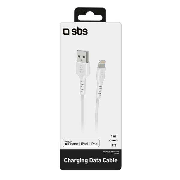 SBS Kábel USB 2.0/Lightning C-89, 1 m, biela