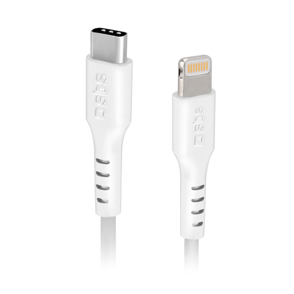 SBS Kábel USB-C/MFI Lightning, dĺžka 2 m, biela