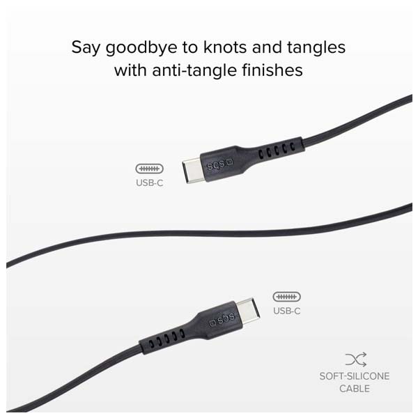 SBS Kábel USB-C/USB-C 2.0, 1.5 m, čierna
