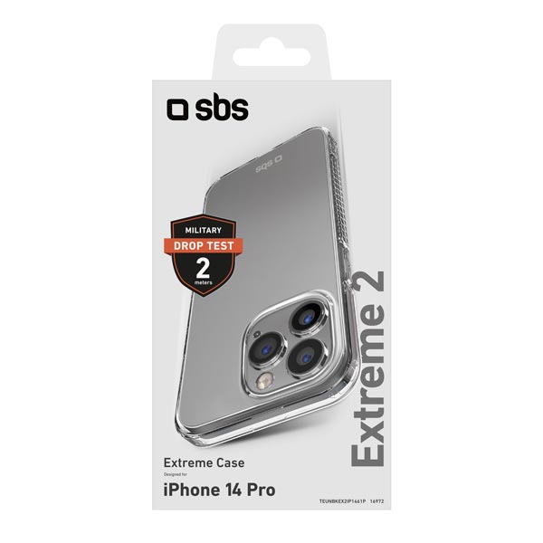 Zadný kryt SBS Extreme X2 pre iPhone 14 Pro, transparentná