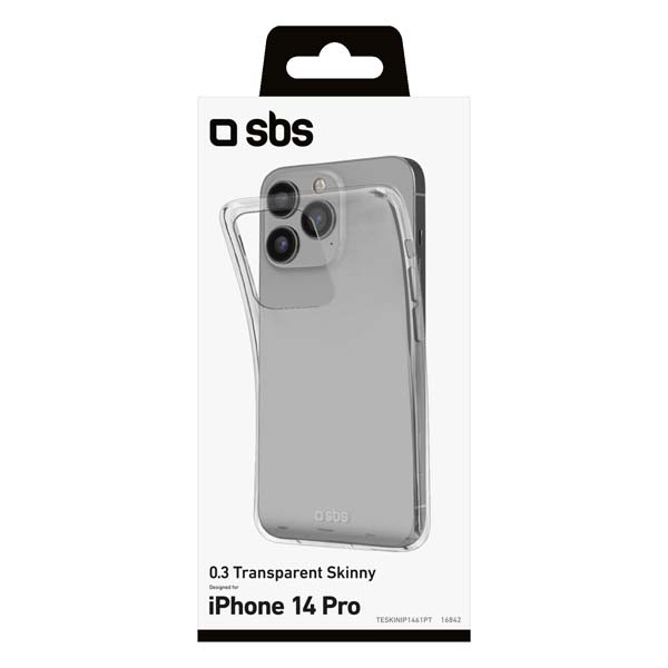 Zadný kryt SBS Skinny pre Apple iPhone 14 Pro, transparentná